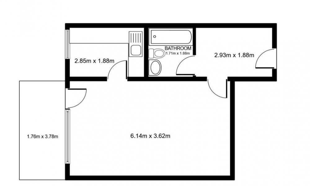 Erbpacht - Beste Aussicht - 1 Zimmer Apartment mit Balkon und Tiefgaragenstellplatz (kein Duplex)